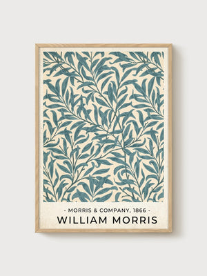 William Morris Print poster in oak frame