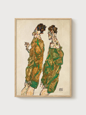 Egon Schiele Print poster in oak frame