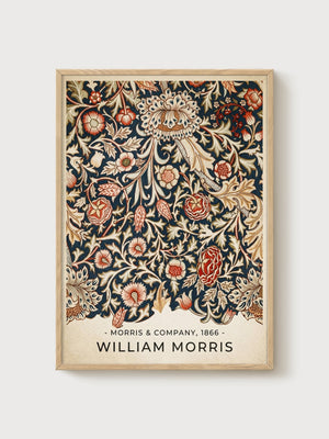 William Morris Print poster in oak frame