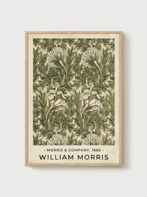 William Morris Print poster in oak frame