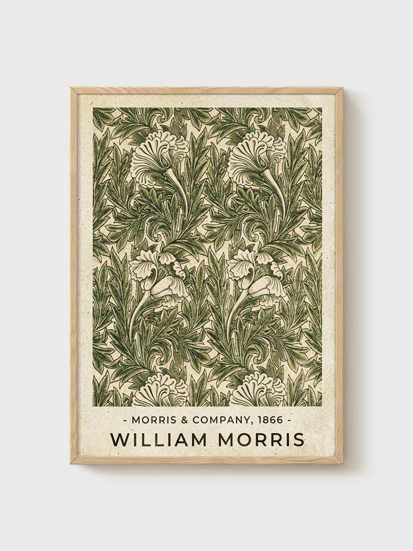 William Morris Print poster in oak frame