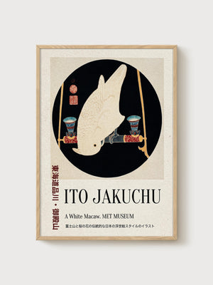 Ito Jakuchu Print poster in oak frame