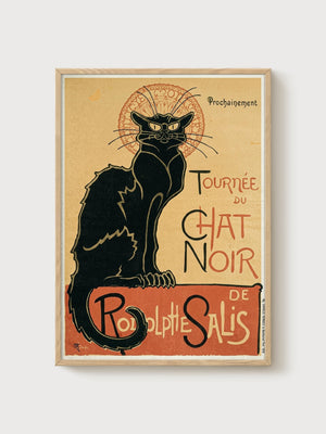 Chat Noir Poster poster in oak frame