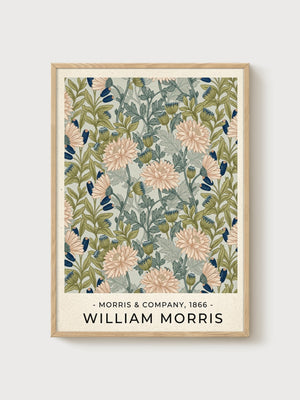 William Morris Print poster in oak frame