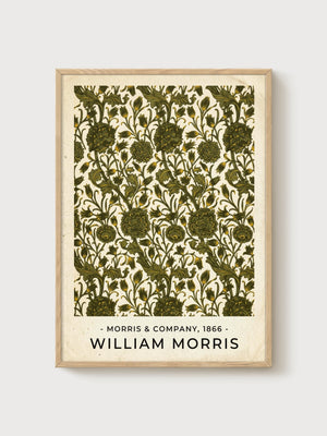 William Morris Print poster in oak frame