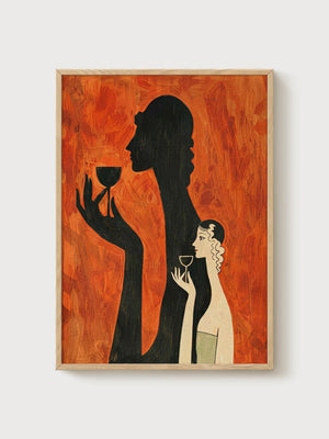 Art Nouveau Poster poster in oak frame