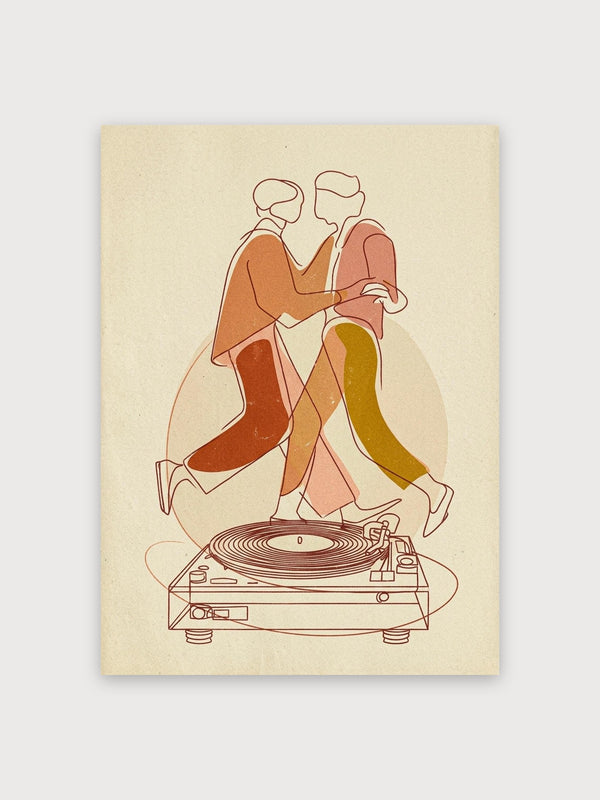 Dancing Couple MCM Art - Digital Download
