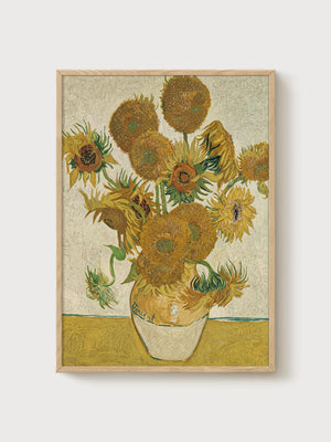 Vincent van Gogh Sunflowers Print poster in oak frame