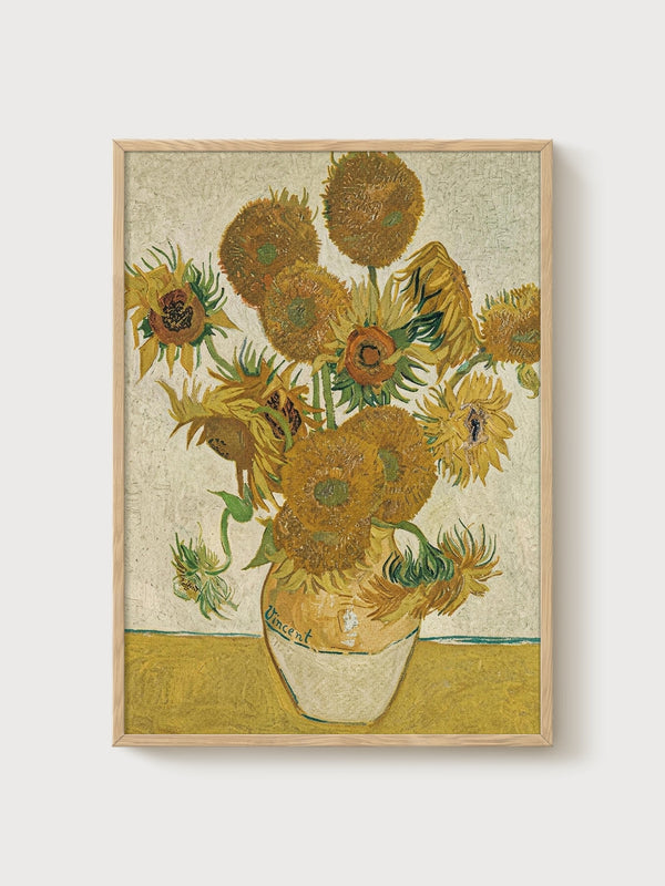 Vincent van Gogh Sunflowers Print poster in oak frame