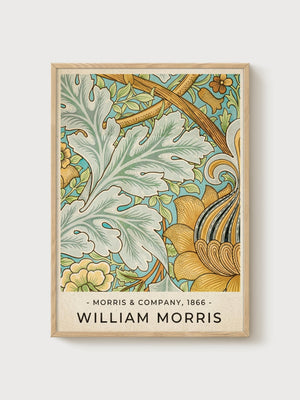 William Morris Print poster in oak frame
