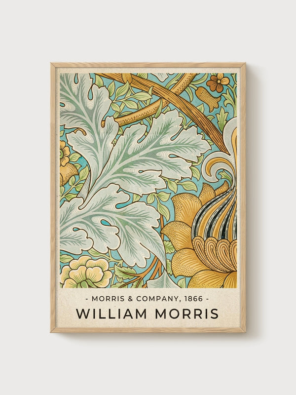 William Morris Print poster in oak frame