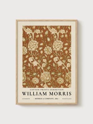 William Morris Print poster in oak frame