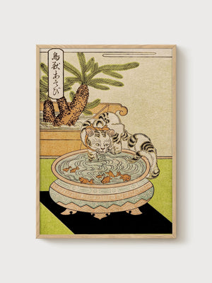 Utagawa Kuniyoshi Print poster in oak frame