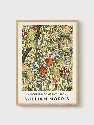 William Morris Print poster in oak frame