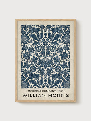 William Morris Print poster in oak frame