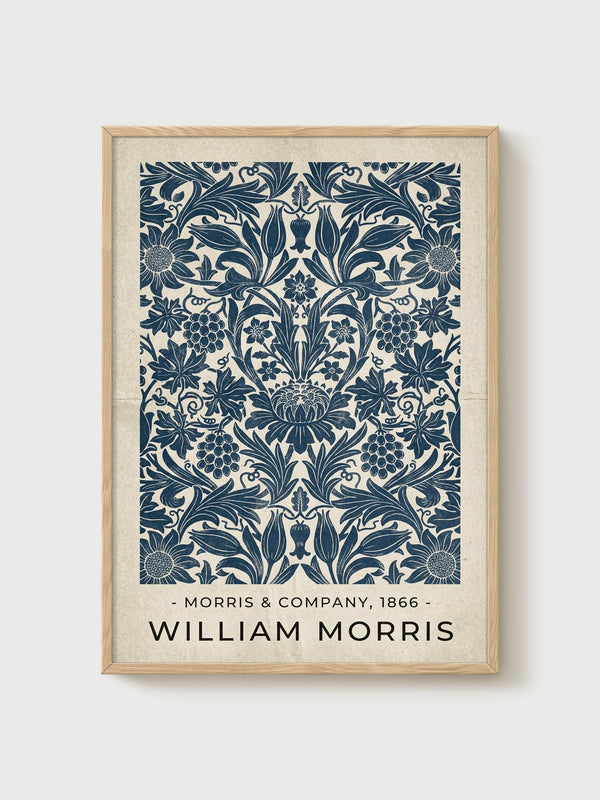 William Morris Print poster in oak frame