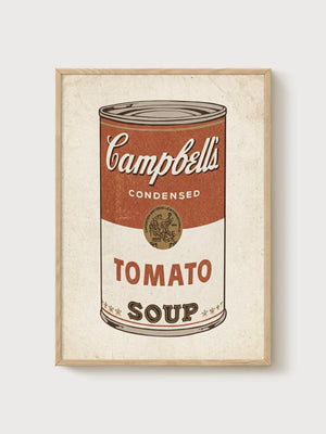 Andy Warhol Campbell's Soup Print poster in oak frame