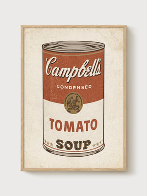 Andy Warhol Campbell's Soup Print poster in oak frame