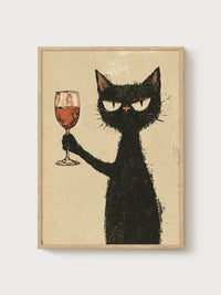 Black Cat Wine Art