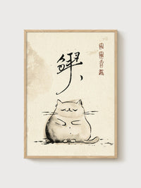 Zen Cat Calligraphy
