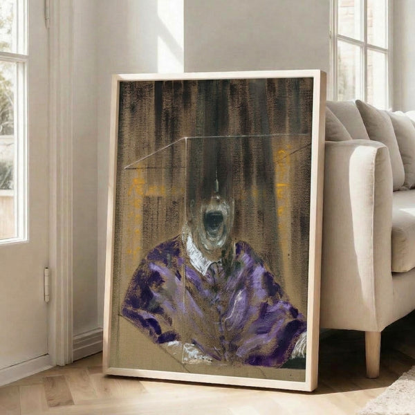 Head VI poster print displaying an unsettling depiction of form through fragmented lines and somber coloration, modern abstract expressionist style in contemporary frame.