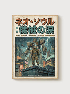 Neo Seoul Mecha Poster poster in oak frame