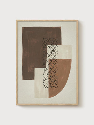 Mid Century Modern Wall Art poster in oak frame