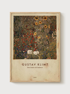 Gustav Klimt Print poster in oak frame