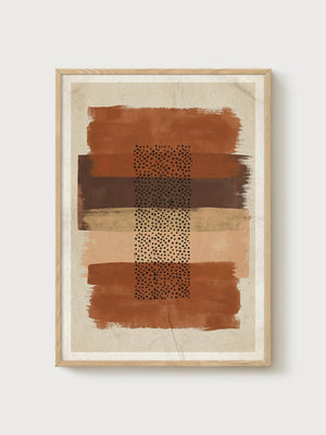 Modern Abstract Art Print poster in oak frame
