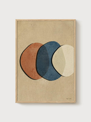 Mid Century Modern Wall Art poster in oak frame
