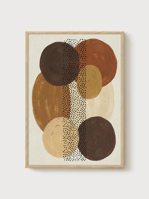 Mid Century Modern Abstract Geometric Print poster in oak frame