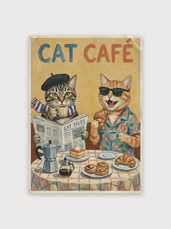 Cat Cafe Poster - Digital Download