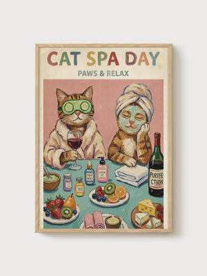 Funny Cat Poster poster in oak frame