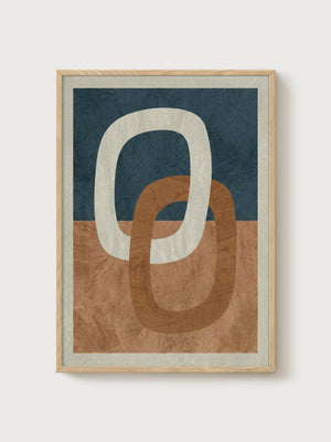 Mid Century Modern Wall Art poster in oak frame