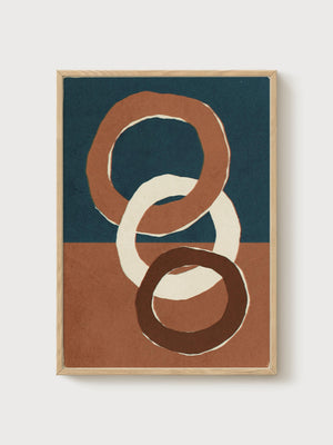 Mid Century Modern Wall Art poster in oak frame