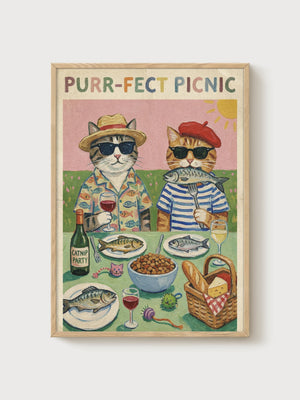 Funny Cat Poster poster in oak frame