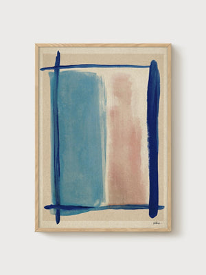 Modern Abstract Print poster in oak frame