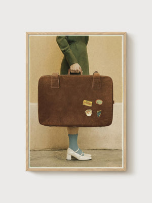 Vintage Travel Poster poster in oak frame