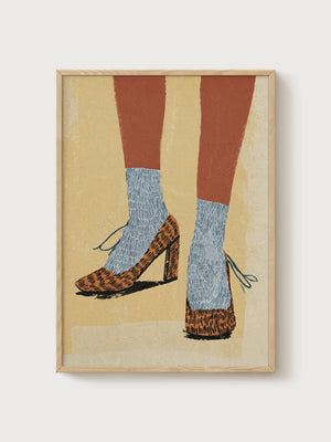 Vintage 1960s Fashion Print poster in oak frame