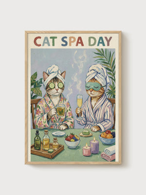 Funny Cat Poster poster in oak frame
