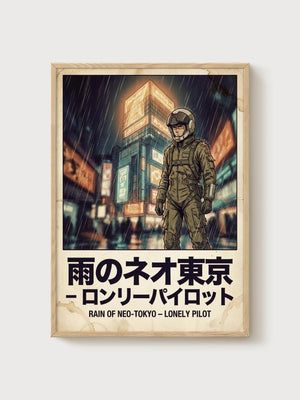 Cyberpunk Poster poster in oak frame