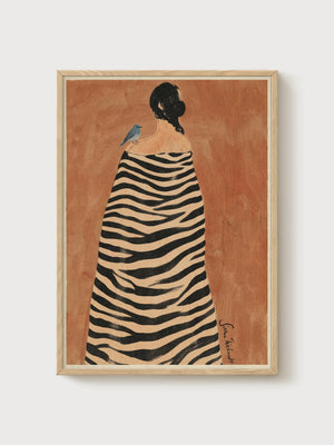 Art Nouveau Print poster in oak frame