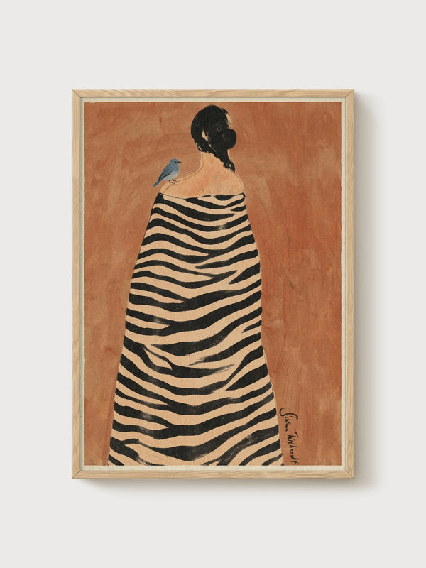 Art Nouveau Print poster in oak frame