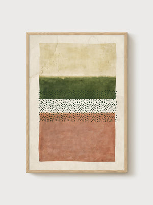 Modern Abstract Print poster in oak frame