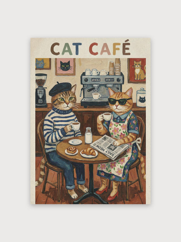 Cat Cafe Print - Digital Download