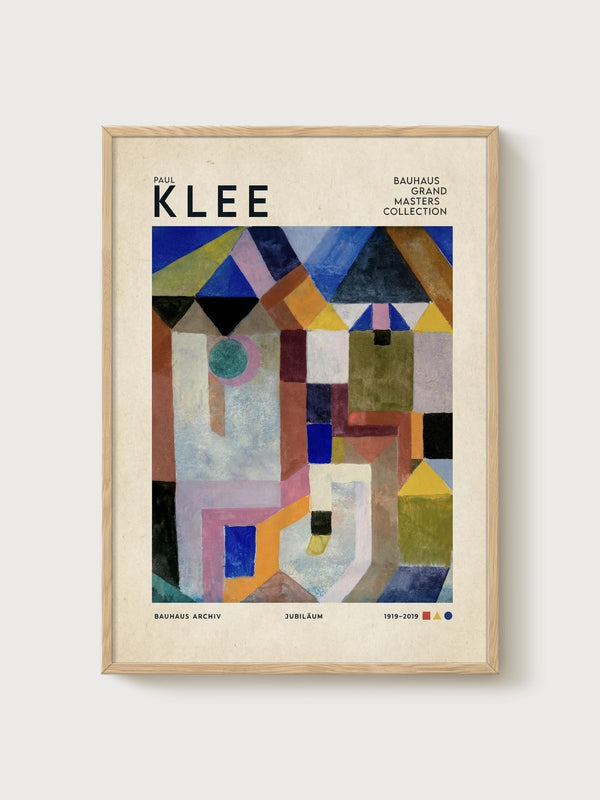 Paul Klee Print poster in oak frame