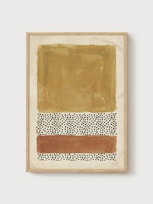 Mid Century Modern Abstract Print poster in oak frame
