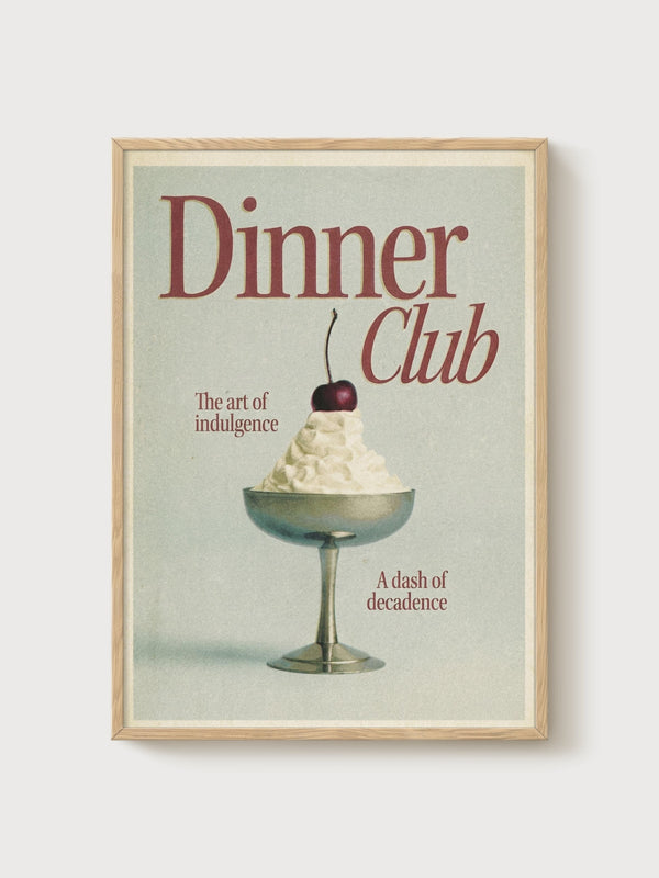 Vintage 1950s Ice Cream Poster poster in oak frame