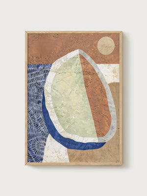 Mid Century Modern Wall Art poster in oak frame
