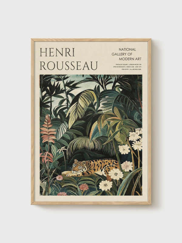 Henri Rousseau Print poster in oak frame